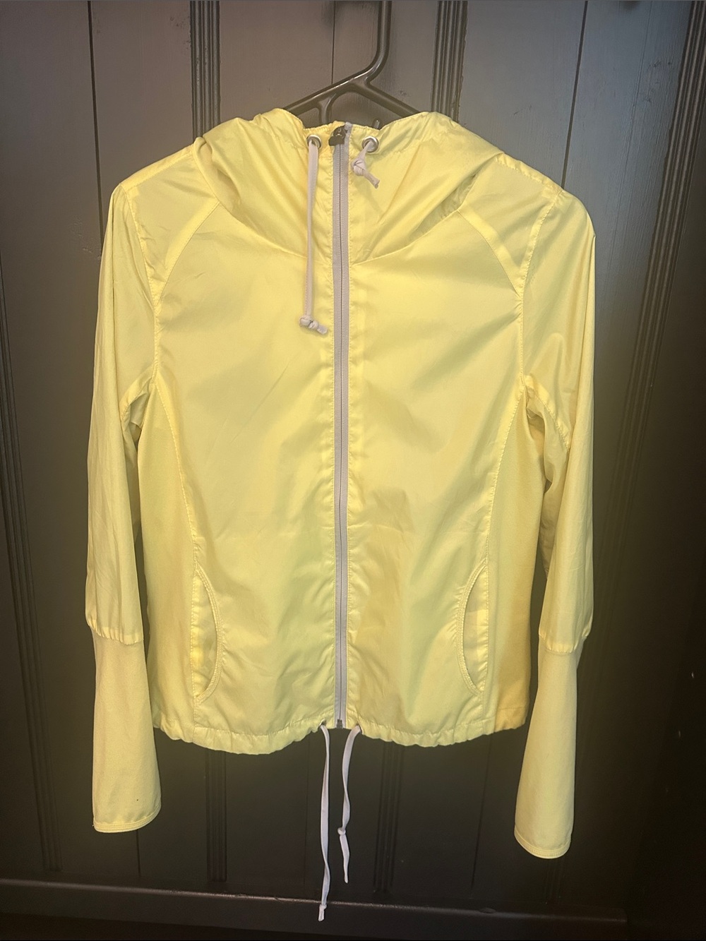 Light Yellow Hooded Windbreaker Jacket
